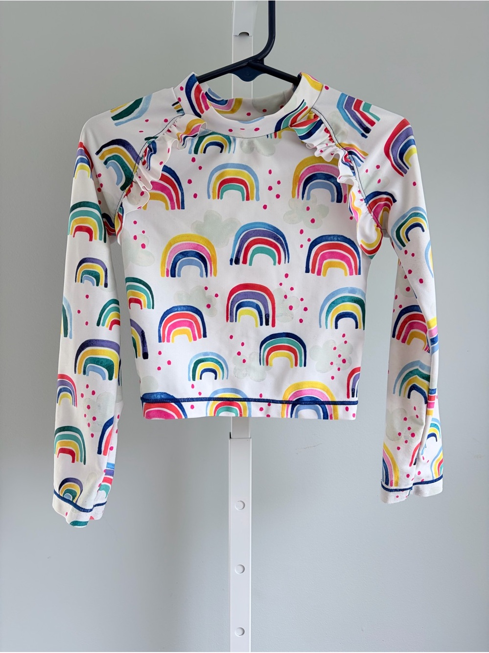 Tucker + Tate Girls Rainbow Long Sleeve Rashguard Swim Top 4T